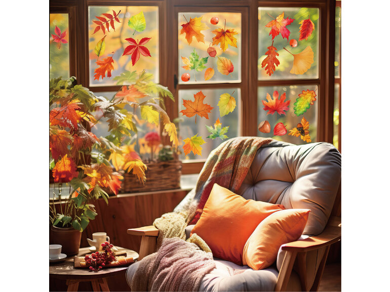 Statische Raamsticker Herfstbladeren – Dubbelzijdig Zichtbaar & Herbruikbaar Statische Raamsticker Herfstbladeren – Dubbelzijdig Zichtbaar & Herbruikbaar