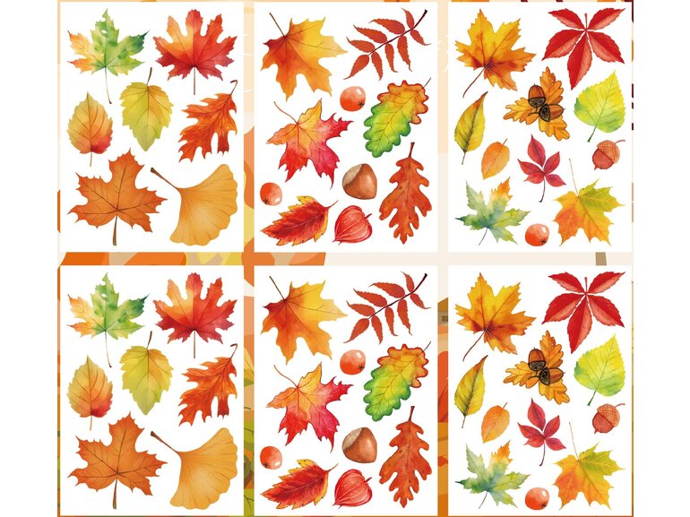 Statische Raamsticker Herfstbladeren – Dubbelzijdig Zichtbaar & Herbruikbaar Statische Raamsticker Herfstbladeren – Dubbelzijdig Zichtbaar & Herbruikbaar