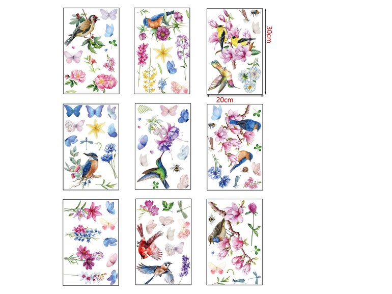 Statische Raamsticker Vogels & Bloemen – Dubbelzijdig Zichtbaar & Herbruikbaar Statische Raamsticker Vogels & Bloemen – Dubbelzijdig Zichtbaar & Herbruikbaar