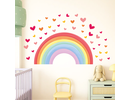 Kinderkamer Muursticker – Regenboog en Hartjes, Zelfklevend Kinderkamer Muursticker – Regenboog en Hartjes, Zelfklevend