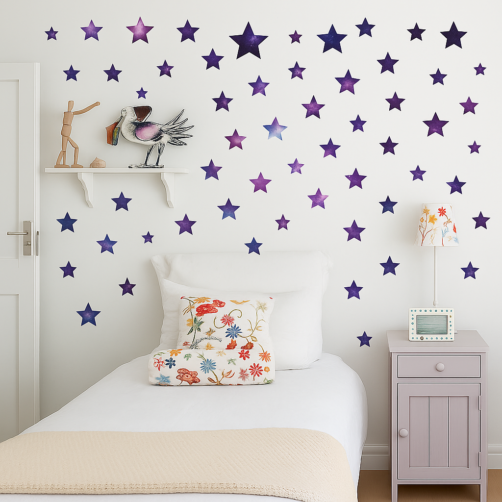 Muursticker galaxy ruimte sterren kinderkamer