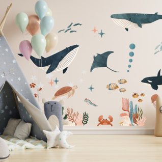 Muursticker onderwaterwereld kinderkamer Muursticker onderwaterwereld kinderkamer