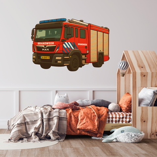 Brandweerwagen Muursticker – Stoere Kinderkamer Decoratie Brandweerwagen Muursticker – Stoere Kinderkamer Decoratie
