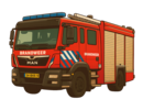 Brandweerwagen Muursticker voor Jongenskamer – Stoere Brandweer Auto Wandsticker voor Kinderkamer, Verwijderbaar & Herbruikbaar – Kinderkamer Decoratie Brandweer Thema
