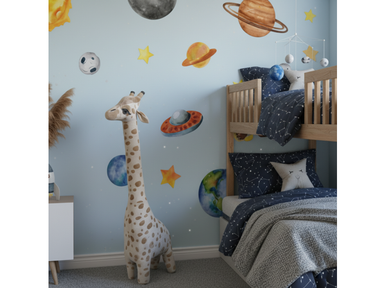 Muursticker ruimte galaxy planeten kinderkamer