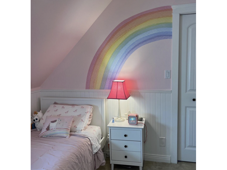 Muursticker aquarel regenboog XXL kinderkamer