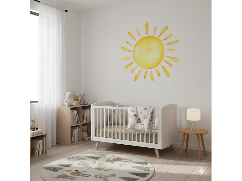 Muursticker zon voor baby- en kinderkamer – zelfklevend en verwijderbaar Muursticker zon voor baby- en kinderkamer – zelfklevend en verwijderbaar