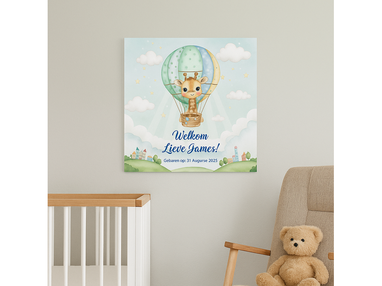Muursticker van geboortekaartje – gepersonaliseerde wandsticker voor babykamer Muursticker van geboortekaartje – gepersonaliseerde wandsticker voor babykamer