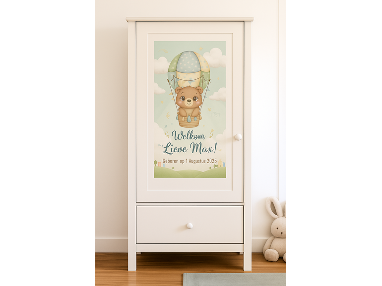 Muursticker van geboortekaartje – gepersonaliseerde wandsticker voor babykamer Muursticker van geboortekaartje – gepersonaliseerde wandsticker voor babykamer