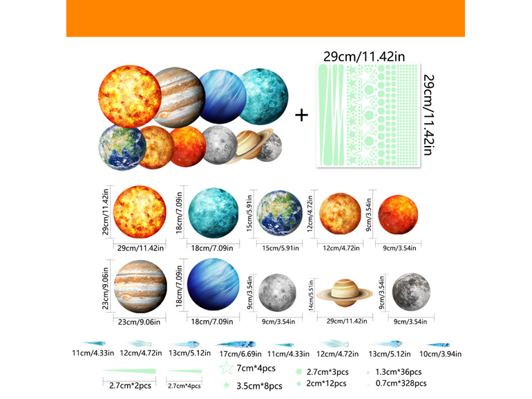 Muursticker glow in the dark zonnestelsel xl - muurstickers planeten babykamer-kinderkamer Muursticker glow in the dark zonnestelsel xl - muurstickers planeten babykamer-kinderkamer
