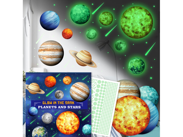 Muursticker glow in the dark zonnestelsel xl - muurstickers planeten babykamer-kinderkamer Muursticker glow in the dark zonnestelsel xl - muurstickers planeten babykamer-kinderkamer