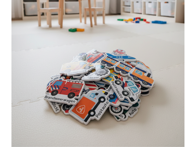 Stickerkamer Voertuig magneten (34 Stuks) | educatief speelgoed voor kinderen | perfect voor magneetsticker en koelkast