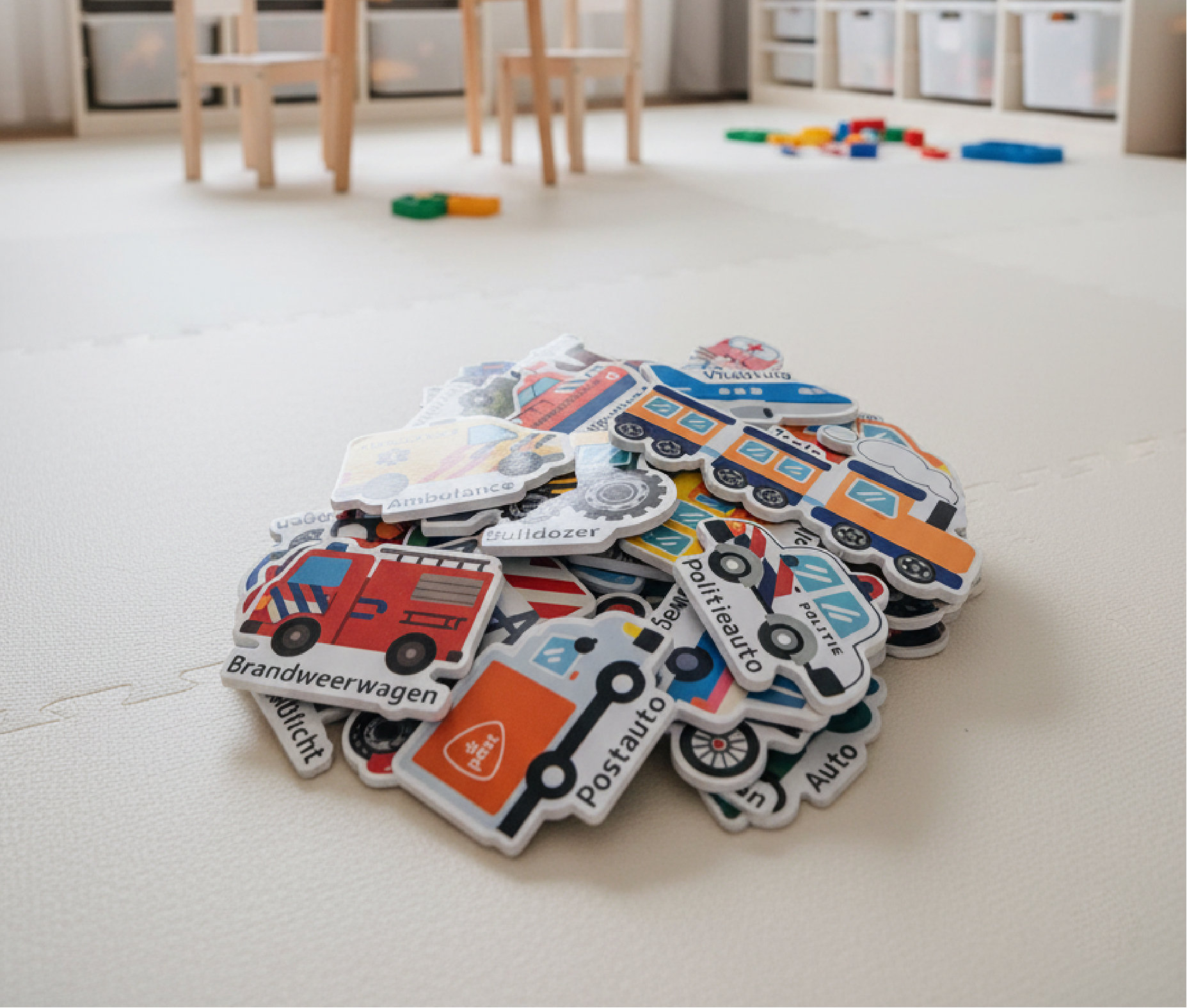 Voertuig magneten (34 Stuks) | educatief speelgoed voor kinderen | perfect voor magneetsticker en koelkast