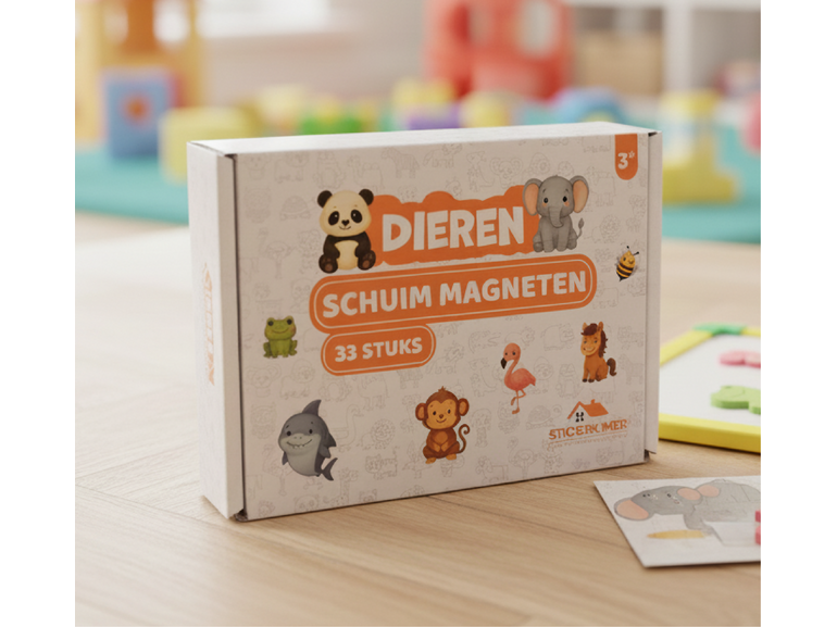 Stickerkamer Dieren magneten (33 Stuks) | educatief speelgoed voor kinderen | perfect voor magneetsticker en koelkast
