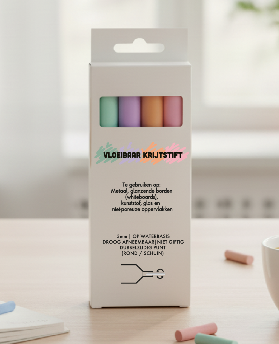 Whiteboard stiften pastelkleuren (4 Stuks)
