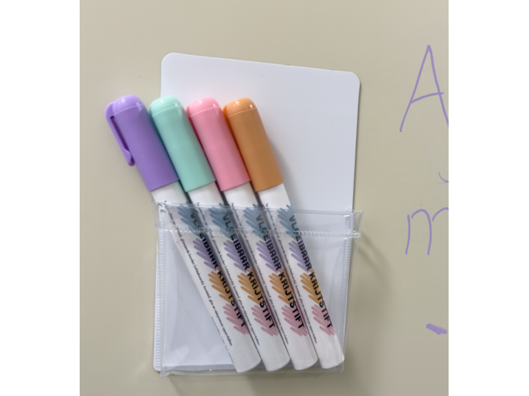 Stickerkamer Whiteboard stiften pastelkleuren (4 Stuks)