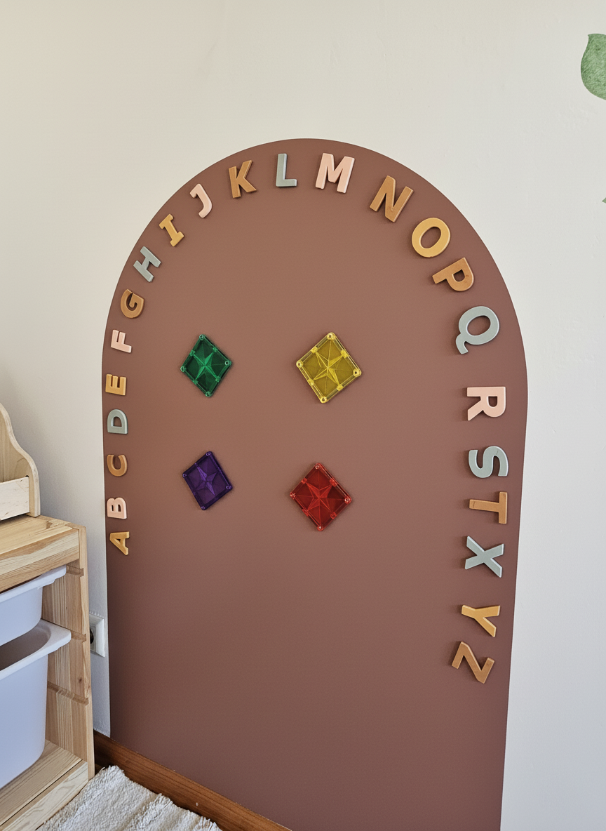 PRE-ORDER (Levering 1e week December)  Magneetsticker Mocca Brown 110cm x 75cm - Montessori - Kado - Kinderkamer