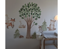 Muursticker boom met bosdieren kinderkamer Muursticker boom met bosdieren kinderkamer