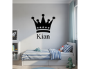 Naamsticker met kroon kinderkamer Naamsticker met kroon kinderkamer