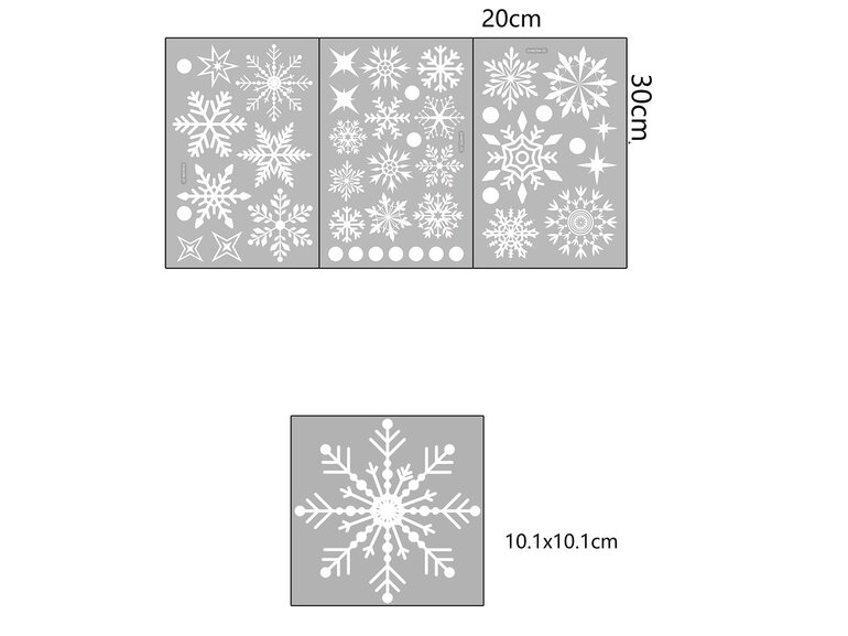 Statische Raamsticker sneeuwvlokken wit kerst - 40 stuks