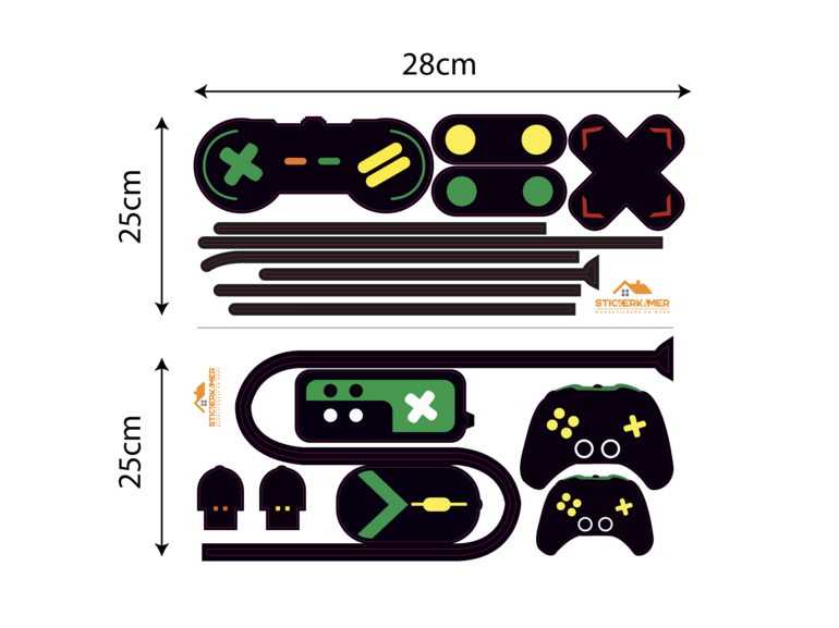 Muursticker gamer joystick / controller jongenskamer Muursticker gamer joystick / controller jongenskamer