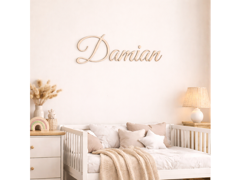 Naam in hout voor baby en kinderkamer Naam in hout voor baby en kinderkamer
