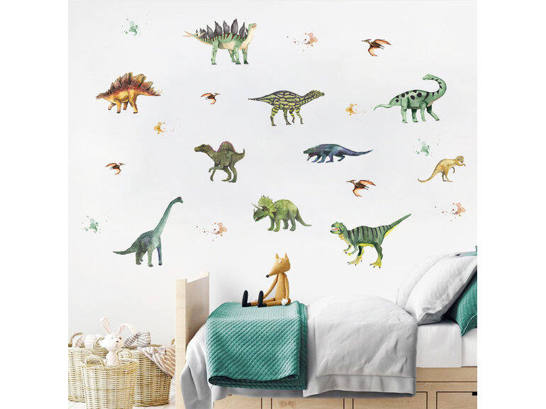 Zelfklevende Muurstickers Dinosaurussen – 4 Vellen – Herbruikbaar & Eenvoudig Verplaatsbaar – Stoere Dino Wanddecoratie Zelfklevende Muurstickers Dinosaurussen – 4 Vellen – Herbruikbaar & Eenvoudig Verplaatsbaar – Stoere Dino Wanddecoratie