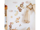 Muursticker voor kinderen met schattige dieren en ballonnen – zachte pastel wanddecoratie voor babykamer & kinderkamer