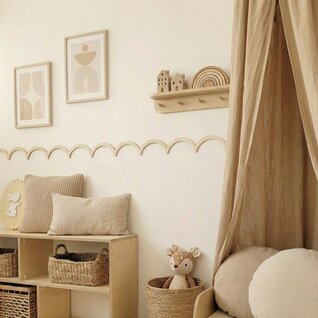 Houten Schelp / Scallop Lambrisering voor baby en kinderkamer