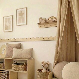 Houten Schelp / Scallop Lambrisering voor baby en kinderkamer