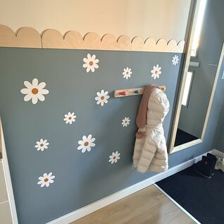 Houten Schelp / Scallop Lambrisering voor baby en kinderkamer