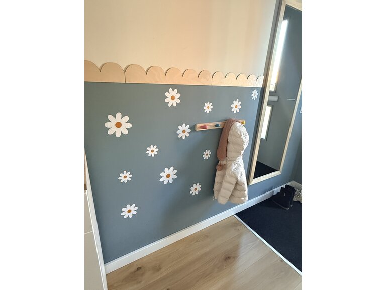 Houten Schelp / Scallop Lambrisering voor baby en kinderkamer