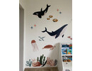 Muursticker kinderkamer – oceaan & zeedieren decoratie | walvis, dolfijn, vissen & koraalrift