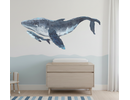 Muursticker walvis Bultrug muurdecoratie onderwater wereld