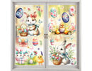 paas raamstickers statisch set 60x40 cm konijnen eieren kuikens