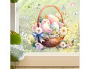 paas raamsticker statisch 30x30 cm paasmand eieren bloemen