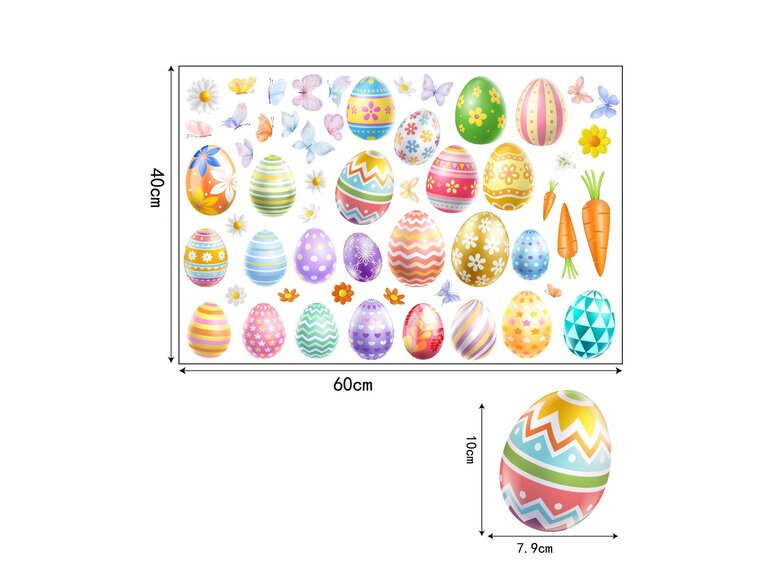 paas raamstickers statisch 60x40 cm paaseieren set herbruikbaar