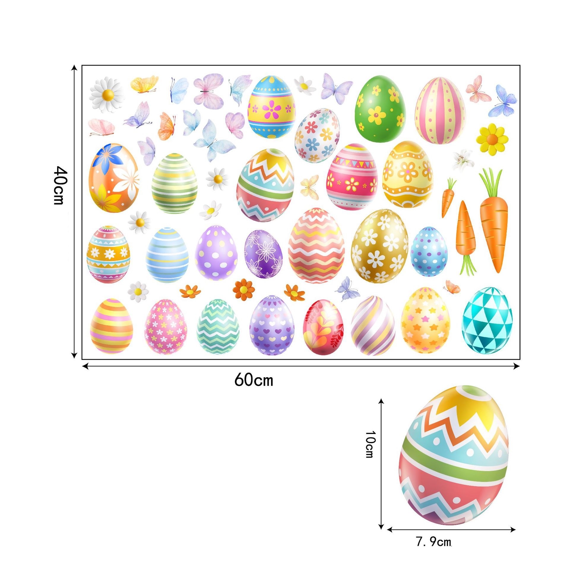 paas raamstickers statisch 60x40 cm paaseieren set herbruikbaar