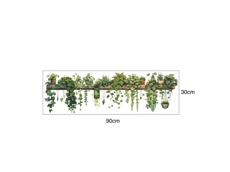 muursticker planten groen zelfklevend 90cm botanische muurdecoratie muursticker planten groen zelfklevend 90cm botanische muurdecoratie