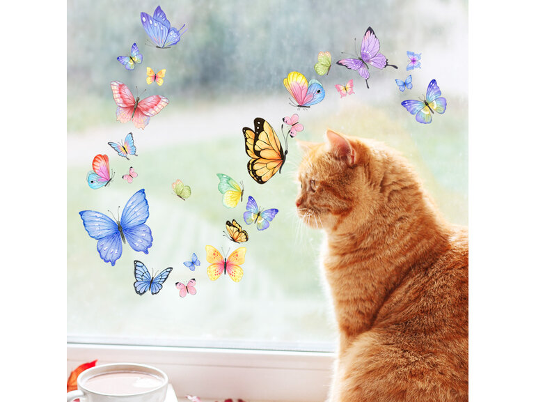 Raamstickers vlinders statisch zonder lijm kleine set herbruikbaar Raamstickers vlinders statisch zonder lijm kleine set herbruikbaar