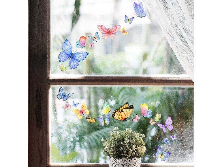 Raamstickers vlinders statisch zonder lijm kleine set herbruikbaar Raamstickers vlinders statisch zonder lijm kleine set herbruikbaar