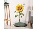 Muursticker zonnebloem groot met bijen zelfklevend 60x35cm