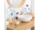 Muursticker onderwater oceaan met zee dieren zelfklevend 88x33cm