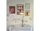Houten naam met Vlinders voor baby en kinderkamer Houten naam met Vlinders voor baby en kinderkamer