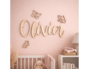 Houten naam met Vlinders voor baby en kinderkamer Houten naam met Vlinders voor baby en kinderkamer