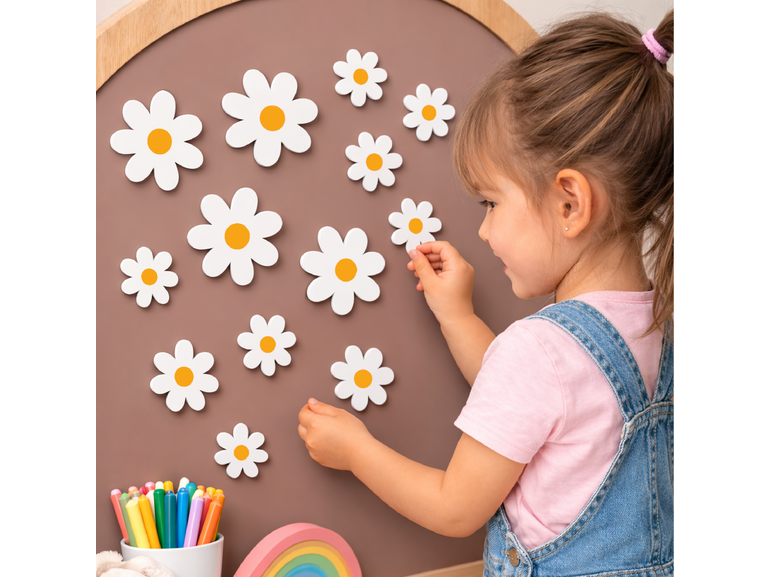 Magneet bloemen daisy speelgoed set van 6 voor magneetstickers Magneet bloemen daisy speelgoed set van 6 voor magneetstickers