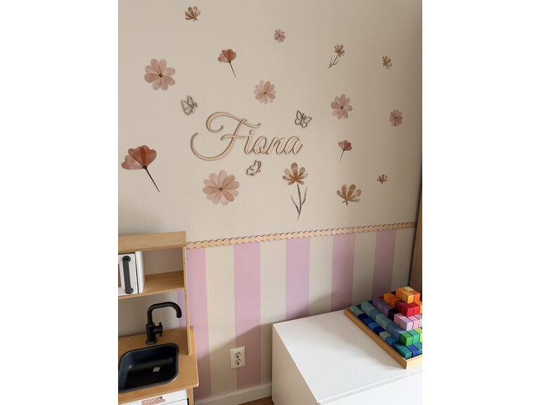 Houten lambrisering wandlijst voor de kinderkamer Stickerkamer Houten lambrisering wandlijst voor de kinderkamer