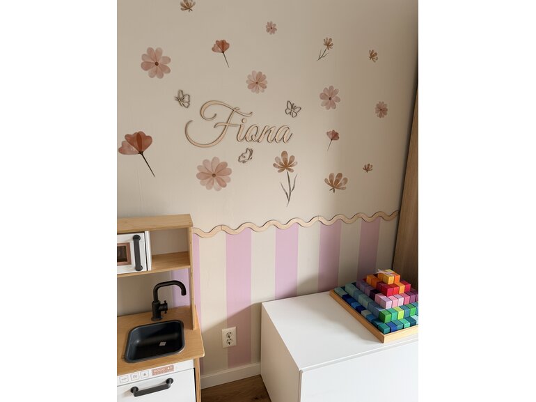 Houten lambrisering wandlijst voor de kinderkamer Stickerkamer Houten lambrisering wandlijst voor de kinderkamer