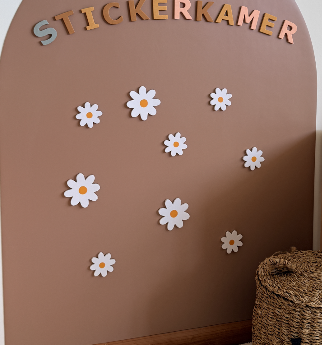 Magneet bloemen daisy speelgoed set van 6 voor magneetstickers