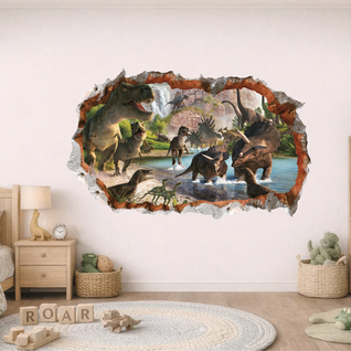 Muursticker dinosaurus kinderkamer - jongen - stoer